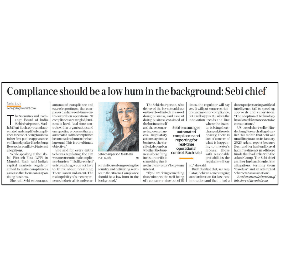 Compliance should be a low hum in backgroud: SEBI chief